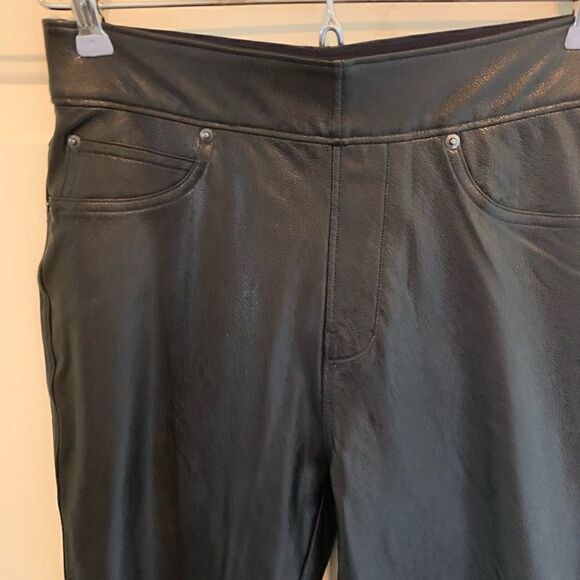 SPANX Faux Leather Jeggings size XS Black with light shimmer - Picture 3 of 6